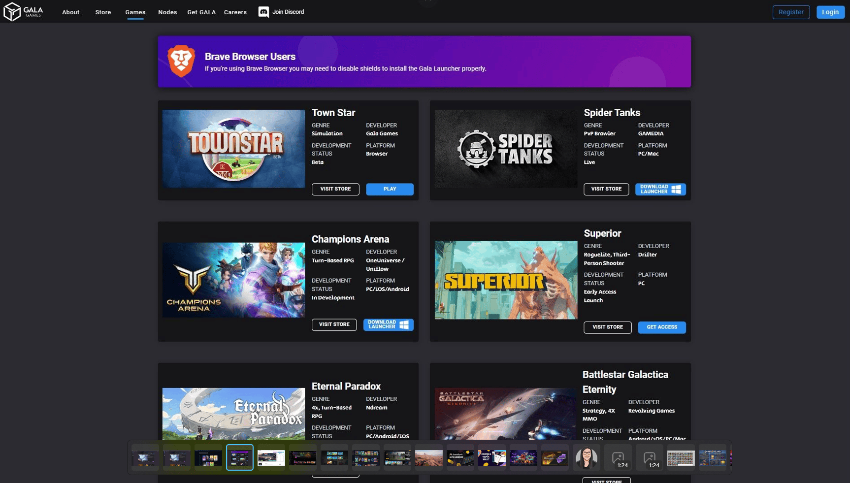 Gala Games Gaming Platform Dashboard