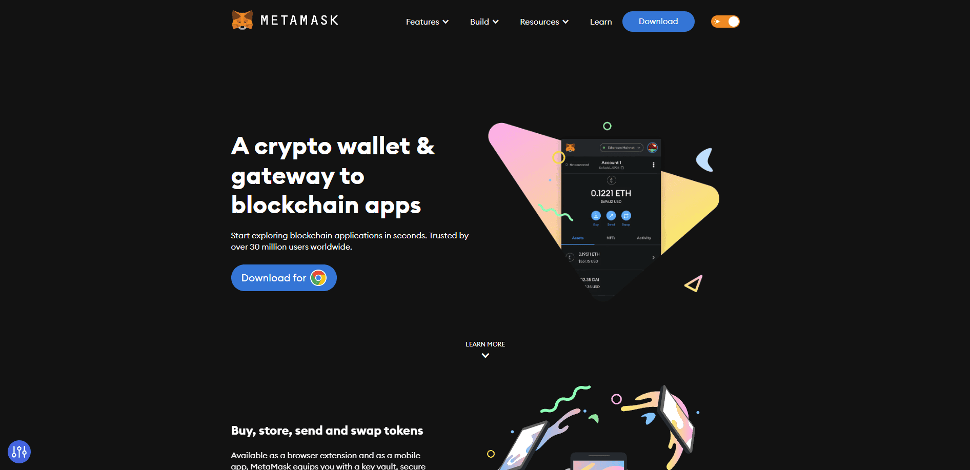 Metamask Wallet Homepage