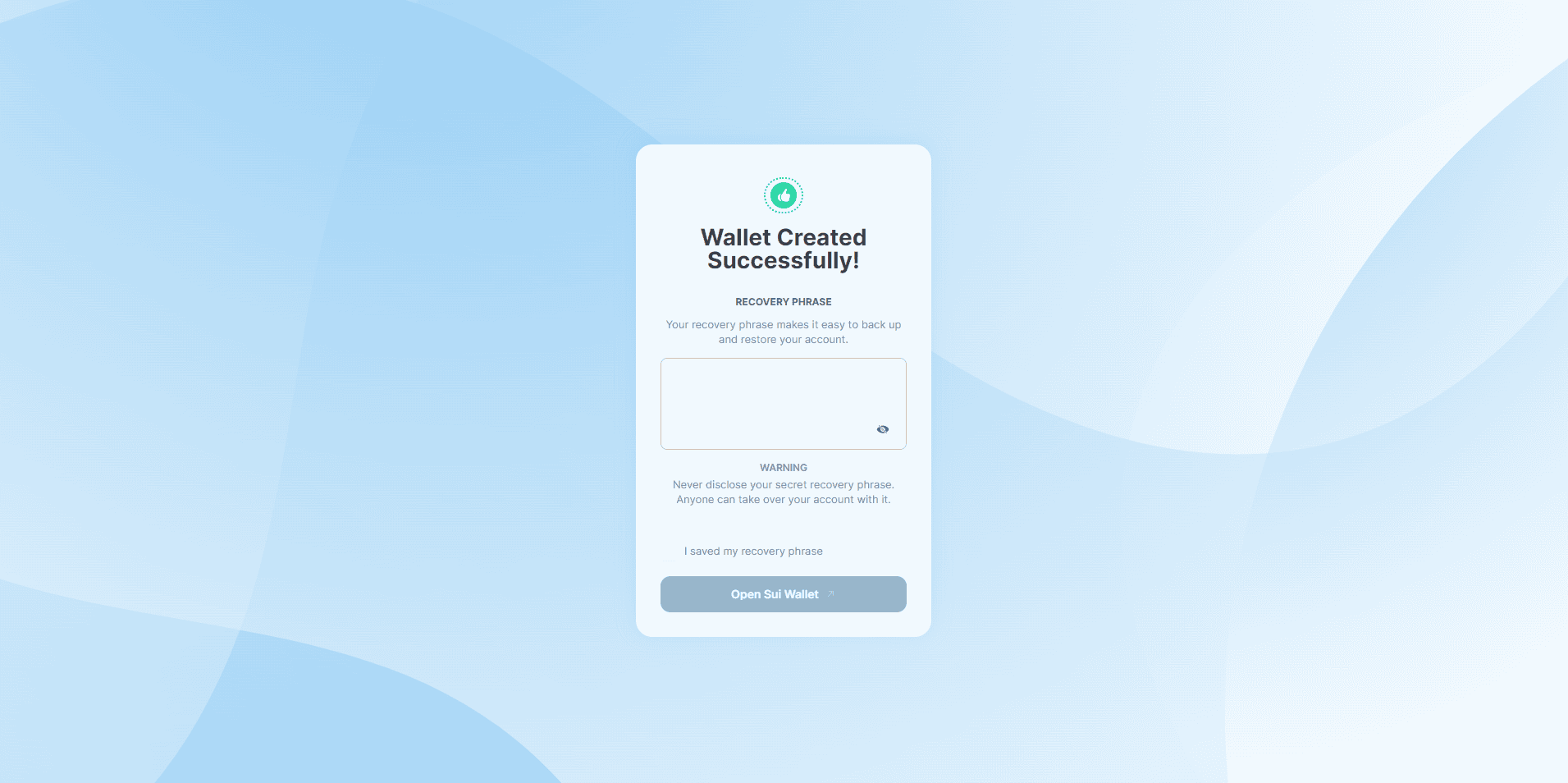 Sui Wallet Recovery Phrase Installation