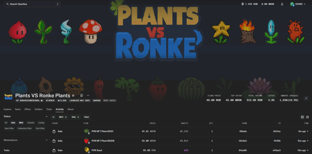 Plants Vs Ronke Nft On Opensea